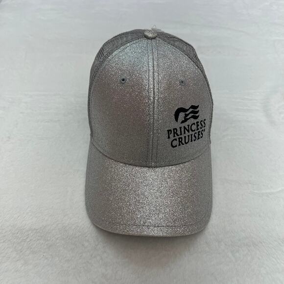 Princess Cruises Women’s Silver Glitter Ball Cap Adjustable Back Closure Mesh - Picture 2 of 5